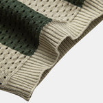 Velira Polo Juostuotas akių mezgimo zip-up polo marškinėliai