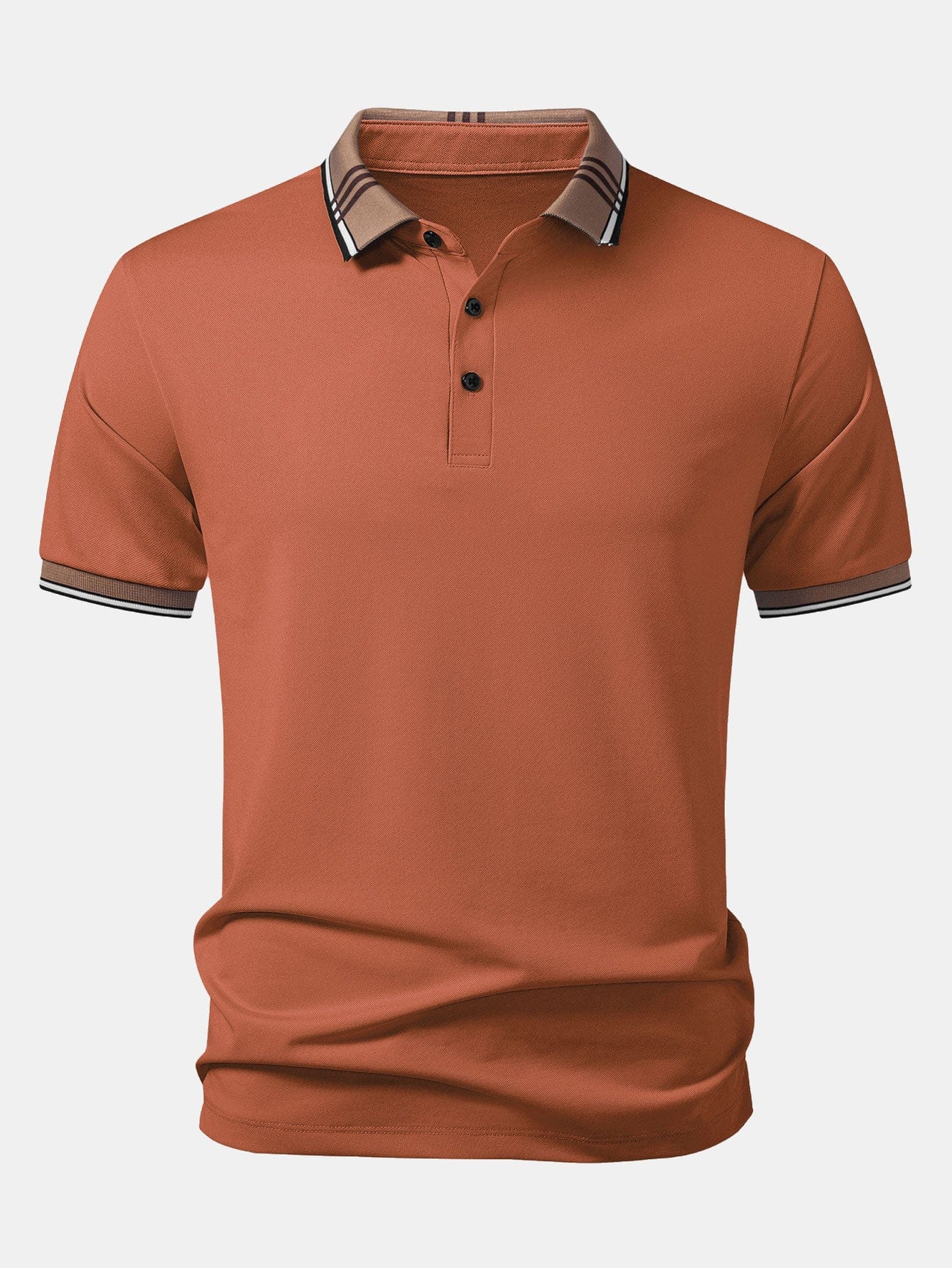 Velira Polo oranžinė / XS Kontrastingos Juostelės Apykaklės Polo