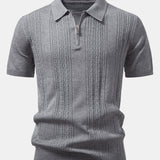 Velira Polo pilka / XS Sukimo Jacquard Megztinis su Užtrauktuku Polo Marškiniai