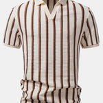 Velira Polo smėlinė / S Vaflinis Dryžuotas Johnny Apykaklės Polo
