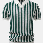 Velira Polo smėlinė / XS Stripe Johnny Collar Open Knit Polo