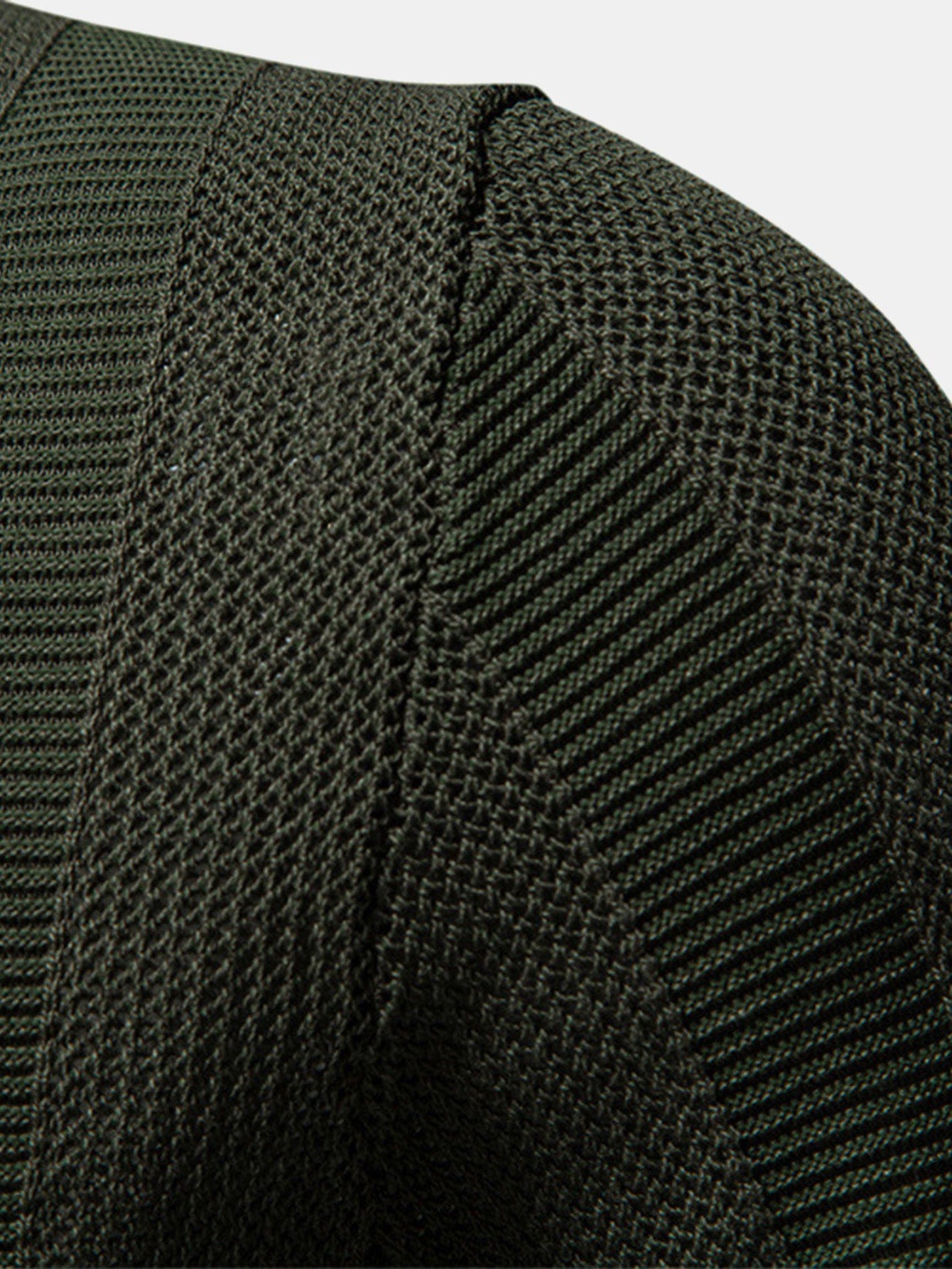 Velira Polo Stripe Hollow Knit V Neck Polo Marškiniai