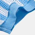 Velira Polo Stripe Johnny Collar Open Knit Polo