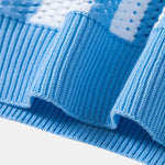 Velira Polo Stripe Johnny Collar Open Knit Polo