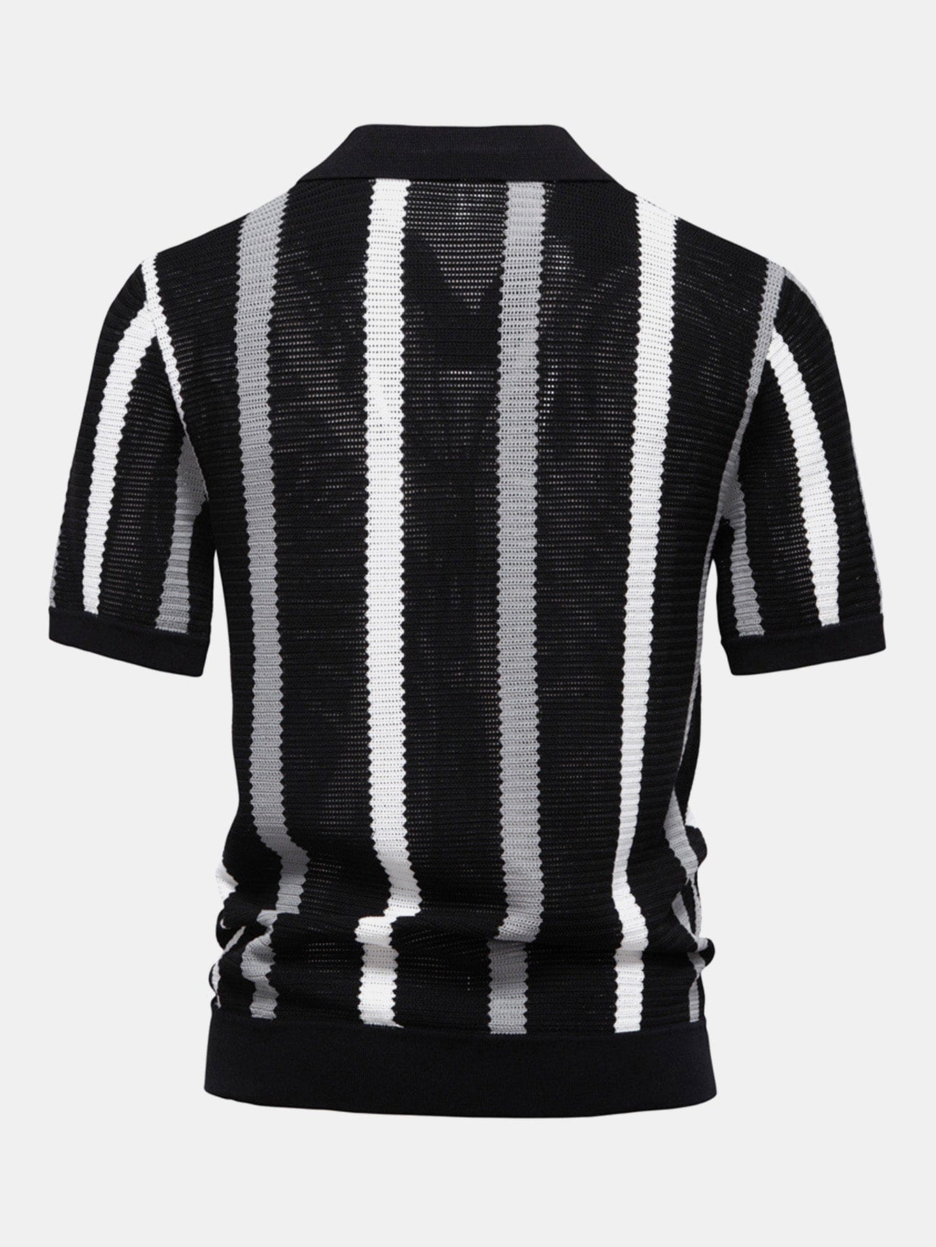 Velira Polo Stripe Knit V Neck Polo Marškiniai