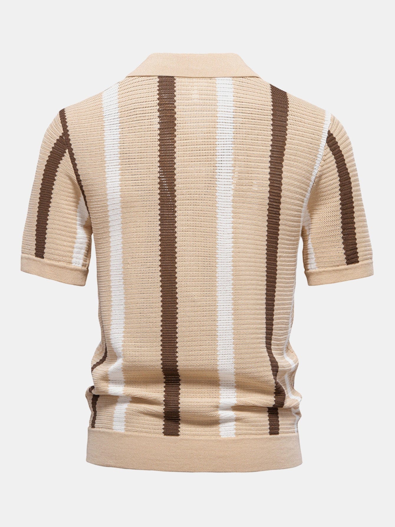 Velira Polo Stripe Knit V Neck Polo Marškiniai