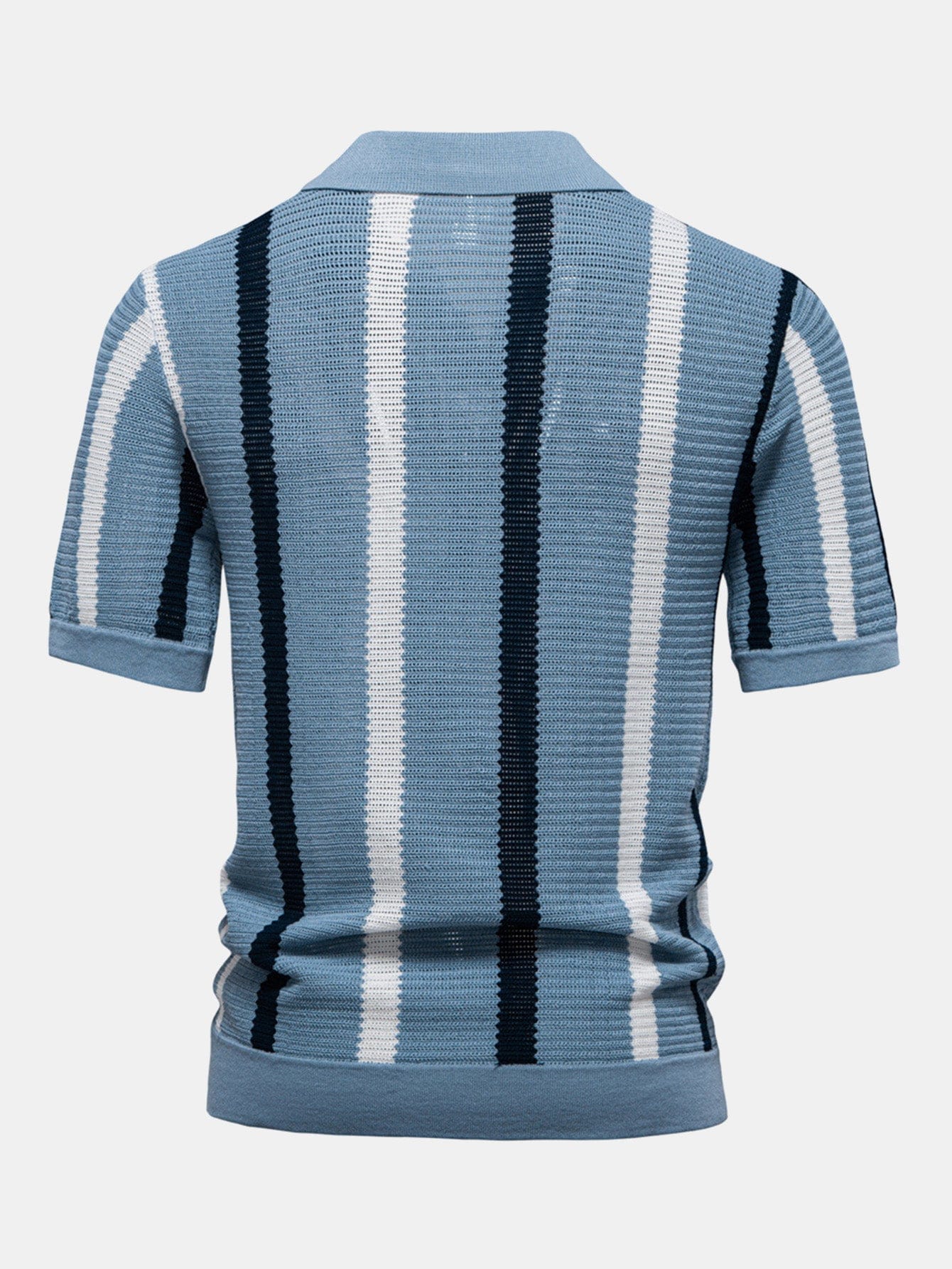 Velira Polo Stripe Knit V Neck Polo Marškiniai
