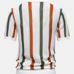 Velira Polo Stripe Knit V Neck Polo Marškiniai