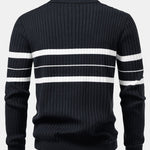 Velira Polo Stripe Zip Knit Ribbed Polo Marškiniai