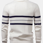 Velira Polo Stripe Zip Knit Ribbed Polo Marškiniai