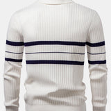 Velira Polo Stripe Zip Knit Ribbed Polo Marškiniai