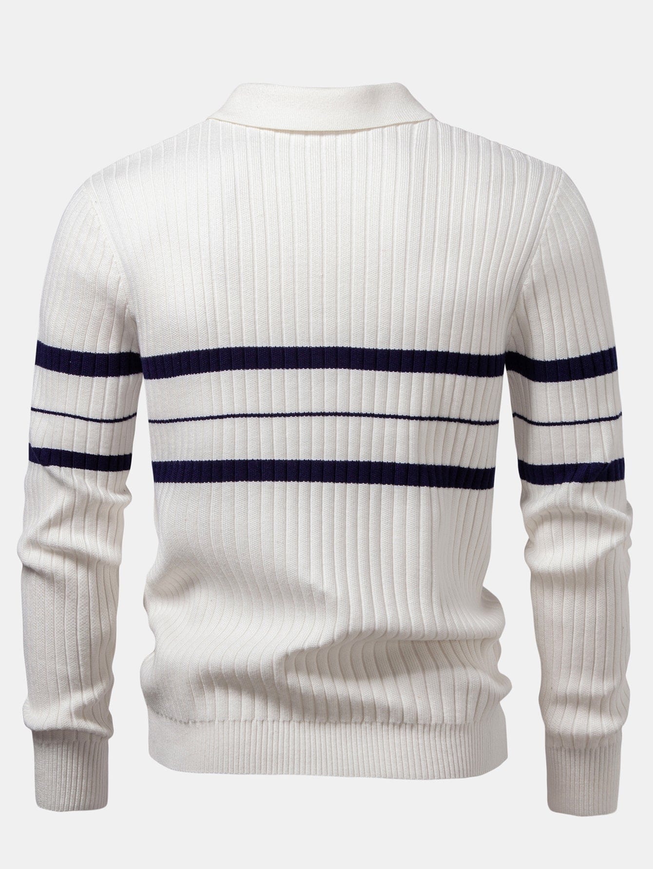Velira Polo Stripe Zip Knit Ribbed Polo Marškiniai