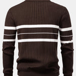 Velira Polo Stripe Zip Knit Ribbed Polo Marškiniai
