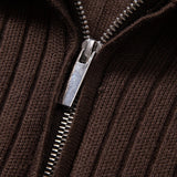 Velira Polo Stripe Zip Knit Ribbed Polo Marškiniai
