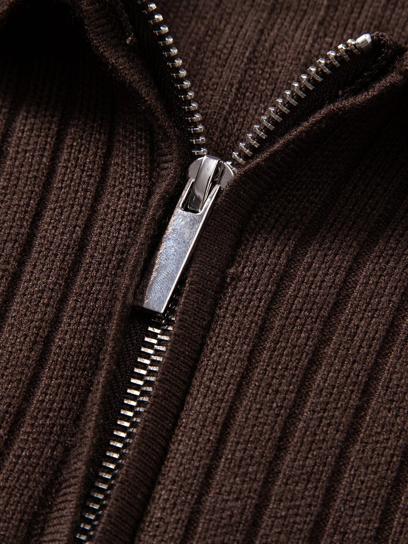 Velira Polo Stripe Zip Knit Ribbed Polo Marškiniai