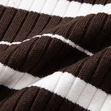 Velira Polo Stripe Zip Knit Ribbed Polo Marškiniai