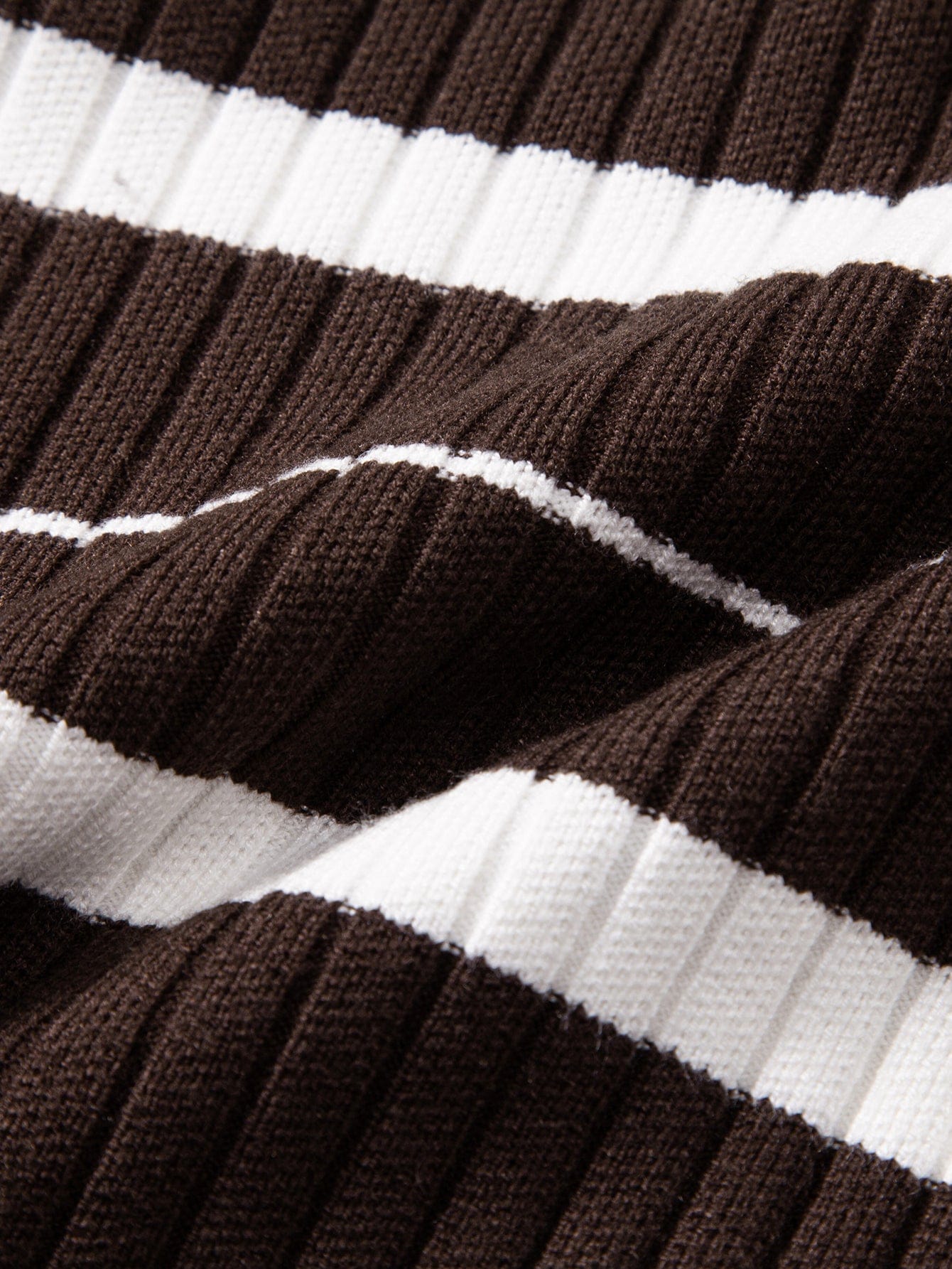 Velira Polo Stripe Zip Knit Ribbed Polo Marškiniai