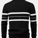Velira Polo Stripe Zip Knit Ribbed Polo Marškiniai