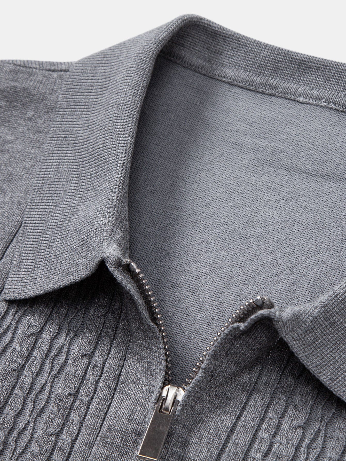 Velira Polo Sukimo Jacquard Megztinis su Užtrauktuku Polo Marškiniai