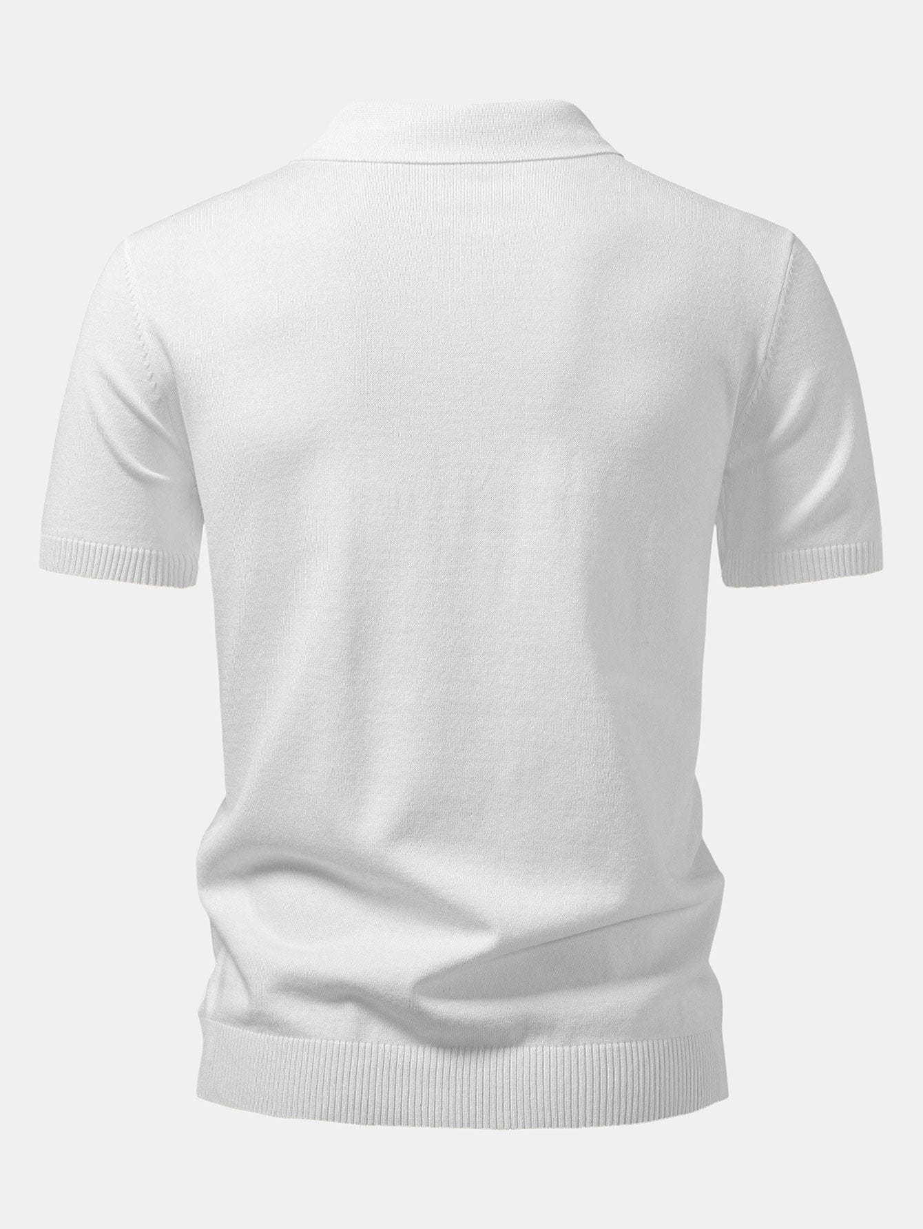 Velira Polo Sukimo Jacquard Megztinis su Užtrauktuku Polo Marškiniai