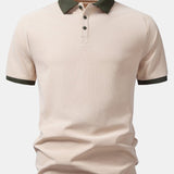 Velira Polo šviesiai ruda / XS Kontrastingas Raglan Rankovė Polo