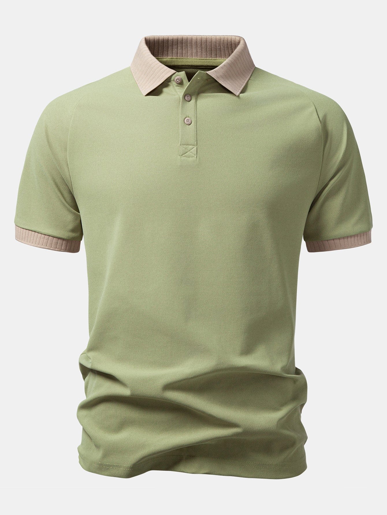 Velira Polo žalia / XS Kontrastingas Raglan Rankovė Polo