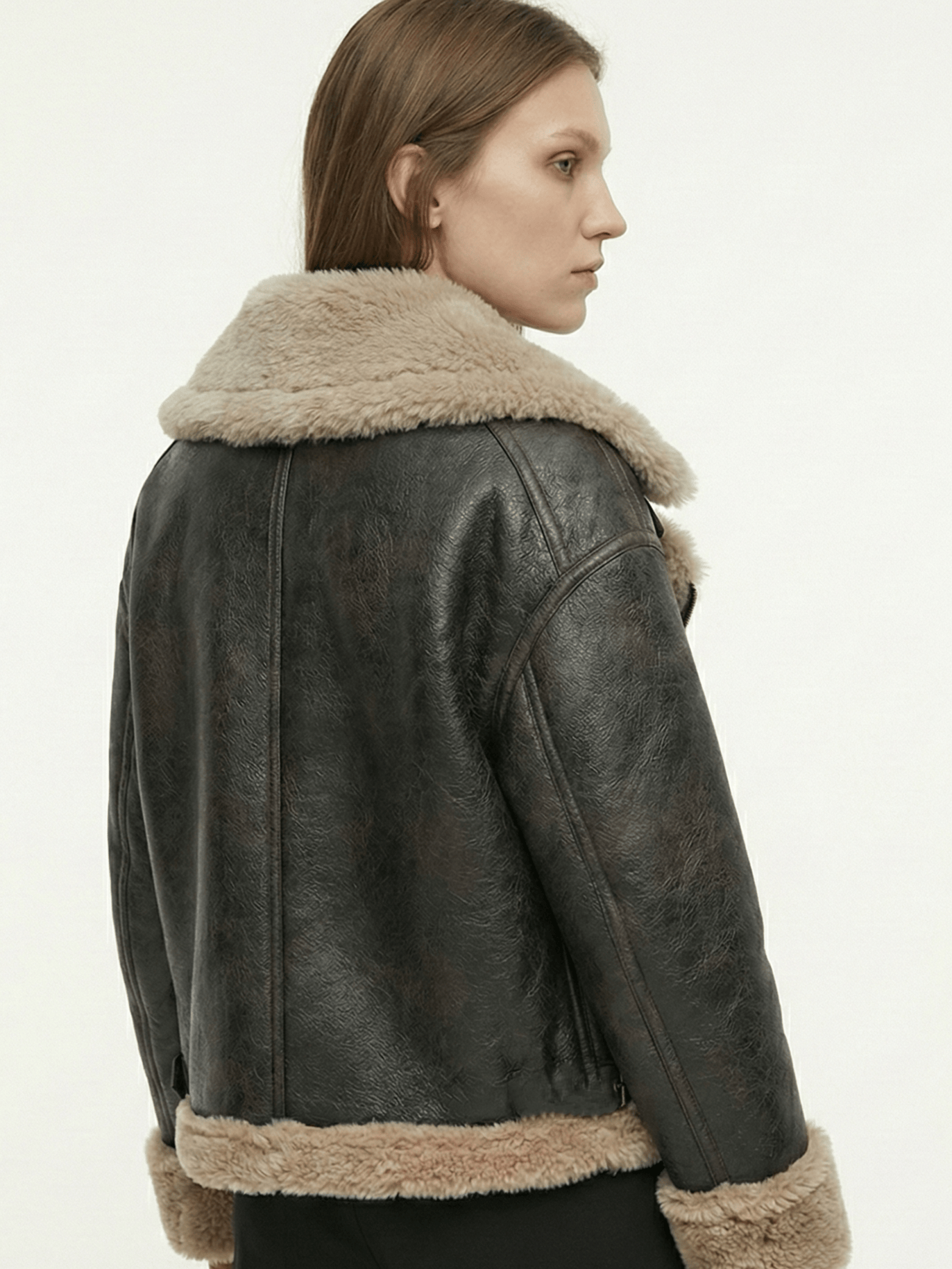 Velira Rio | Faux Shearling Leather Jacket Rio | Dirbtinio kailio odinė striukė