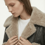 Velira Rio | Faux Shearling Leather Jacket Rio | Dirbtinio kailio odinė striukė