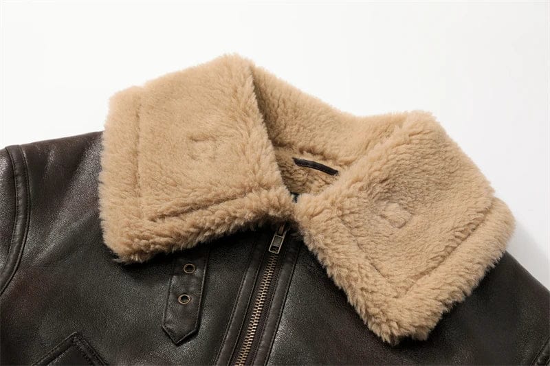 Velira Rio | Faux Shearling Leather Jacket Rio | Dirbtinio kailio odinė striukė