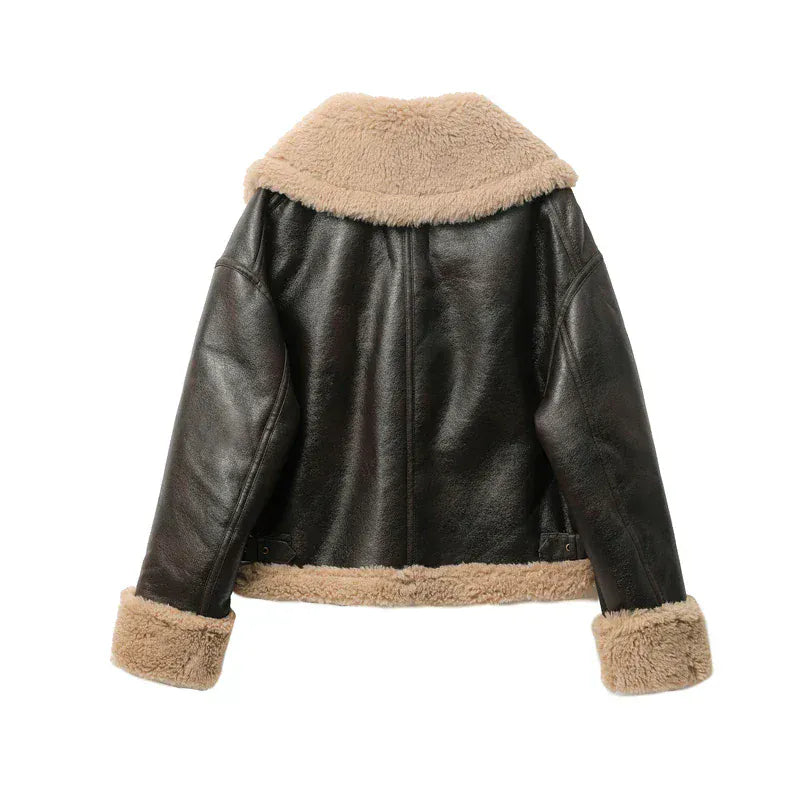 Velira Rio | Faux Shearling Leather Jacket Rio | Dirbtinio kailio odinė striukė