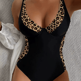 Velira Ruda / XS Isabella™ | Maudymosi kostiumėlis su ryškiomis detalėmis ir leopardų raštu