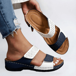 Velira Sandals Balta Mėlyna / 5 (EU36) Lynn - Elegantiški Ortopediniai Šlepetės