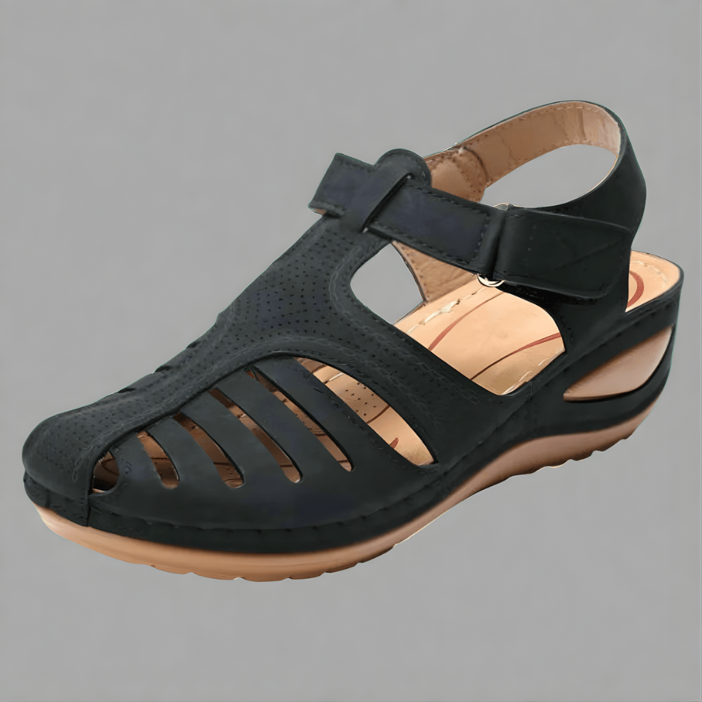 Velira Sandals Juoda / 5 (EU36) Hanna - Ortopedinės Hallux Valgus korekcinės sandalai