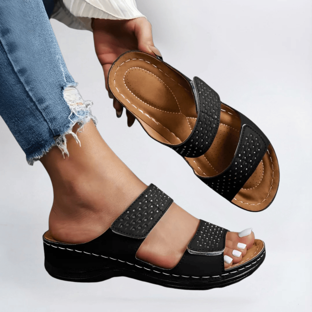 Velira Sandals Juoda / 5 (EU36) Lynn - Elegantiški Ortopediniai Šlepetės