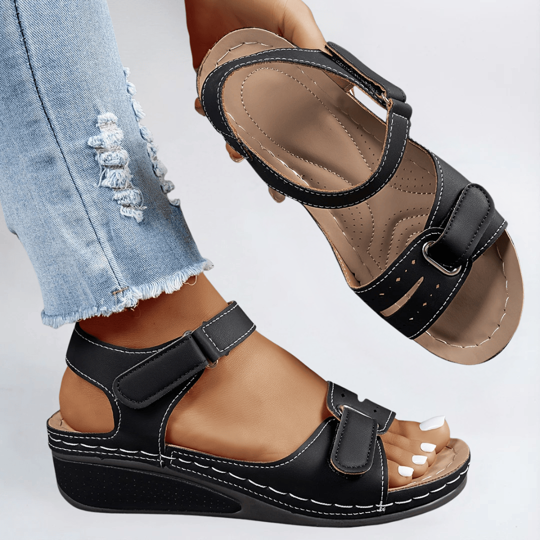 Velira Sandals Juoda / 5 (EU36) Margot - Ortopediniai Komforto Flex Sandalai