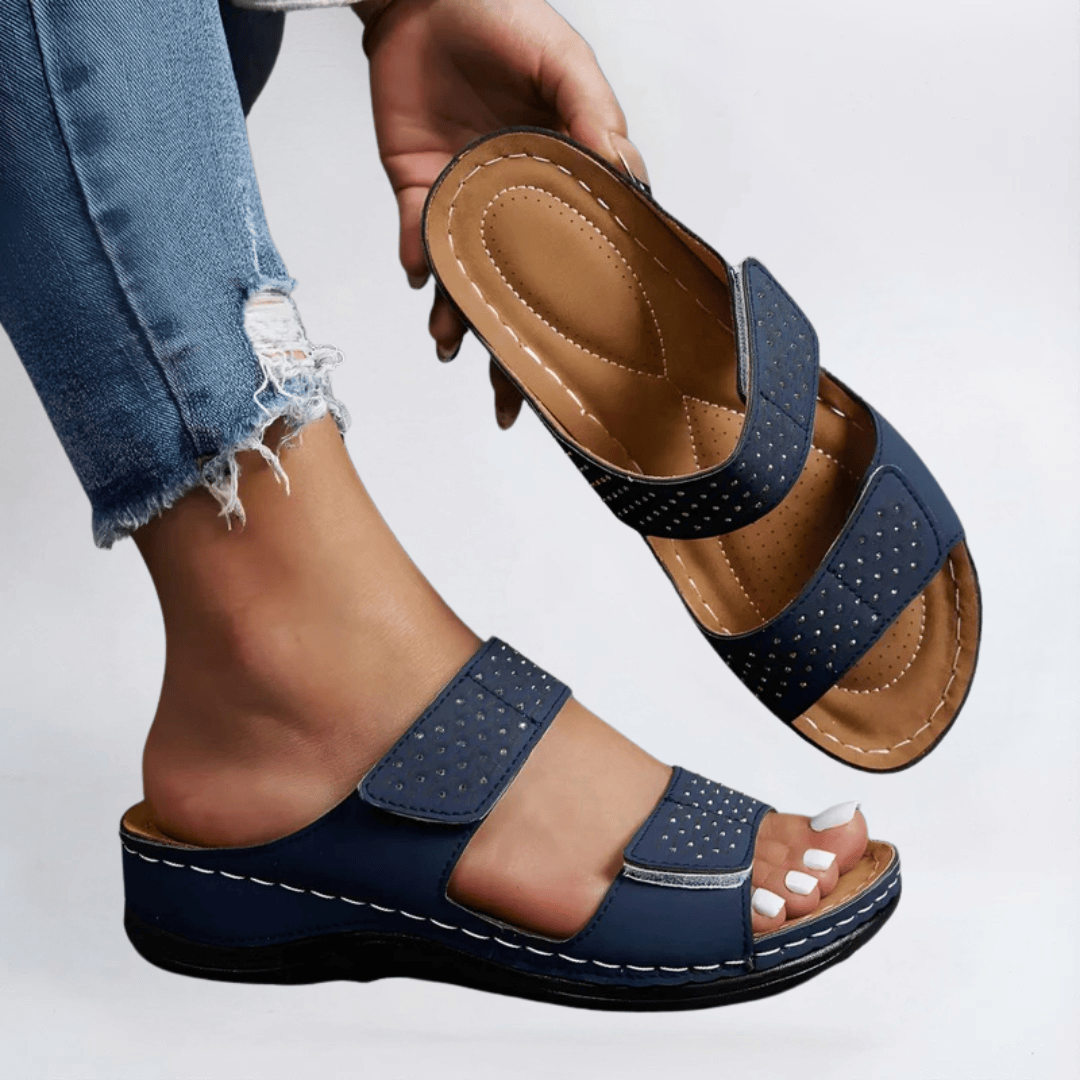 Velira Sandals Mėlyna / 5 (EU36) Lynn - Elegantiški Ortopediniai Šlepetės