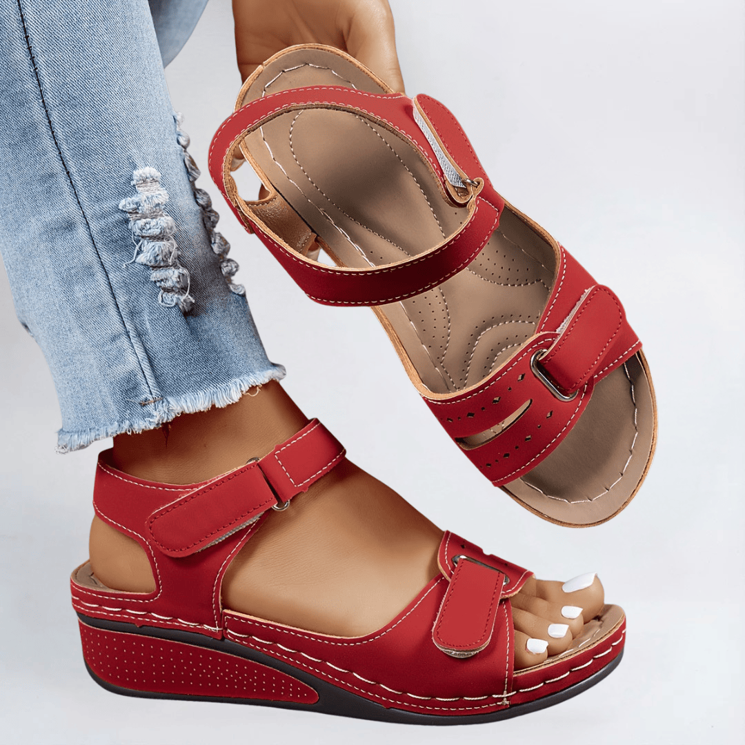Velira Sandals Raudona / 5 (EU36) Margot - Ortopediniai Komforto Flex Sandalai