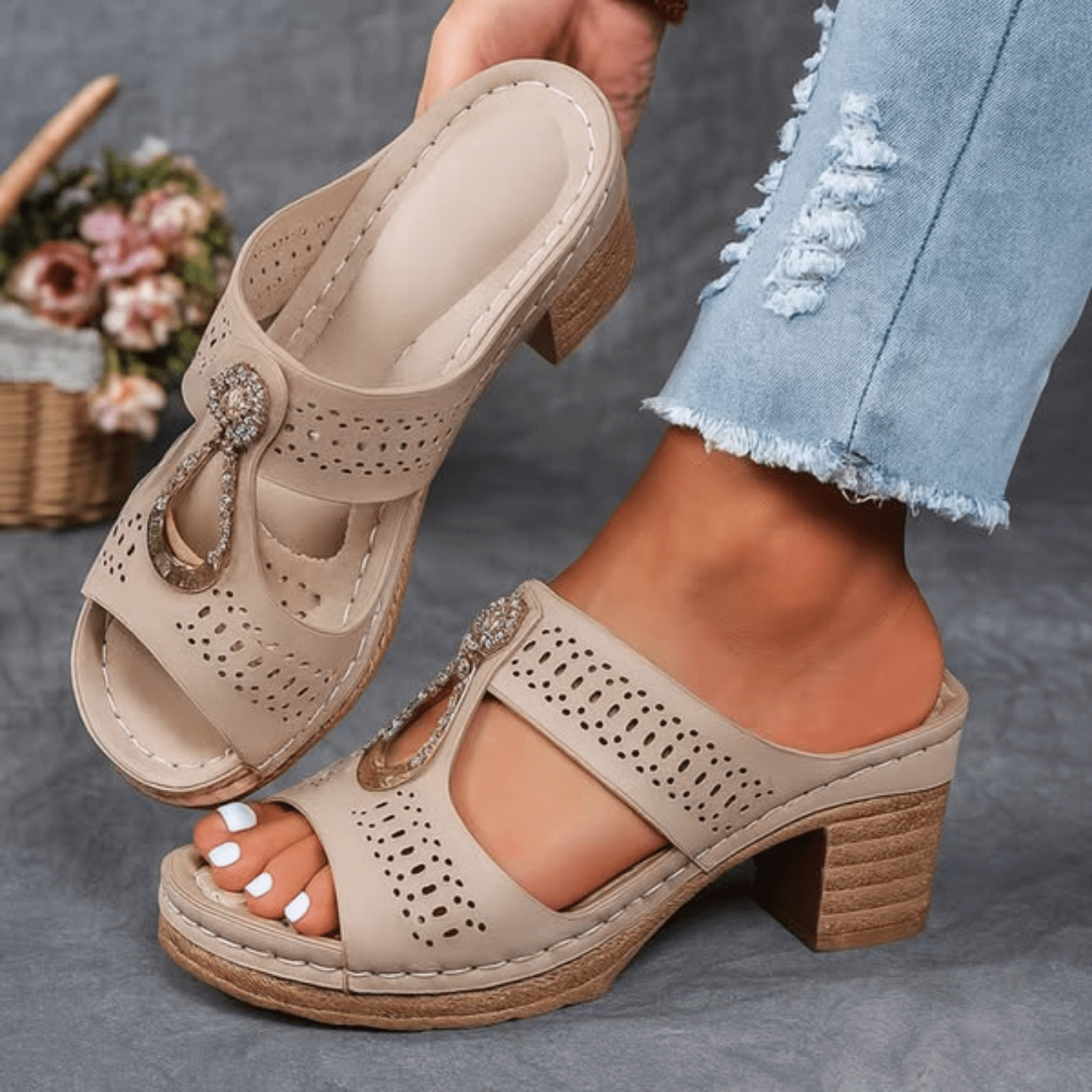 Velira Shoes & Sandals Khaki / 5 (EU 36) Nora - Ortopediniai sandalai