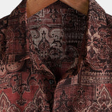 Velira short Vyrų retro atostogų 70-ųjų paisley trumpomis rankovėmis marškiniai
