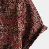 Velira short Vyrų retro atostogų 70-ųjų paisley trumpomis rankovėmis marškiniai