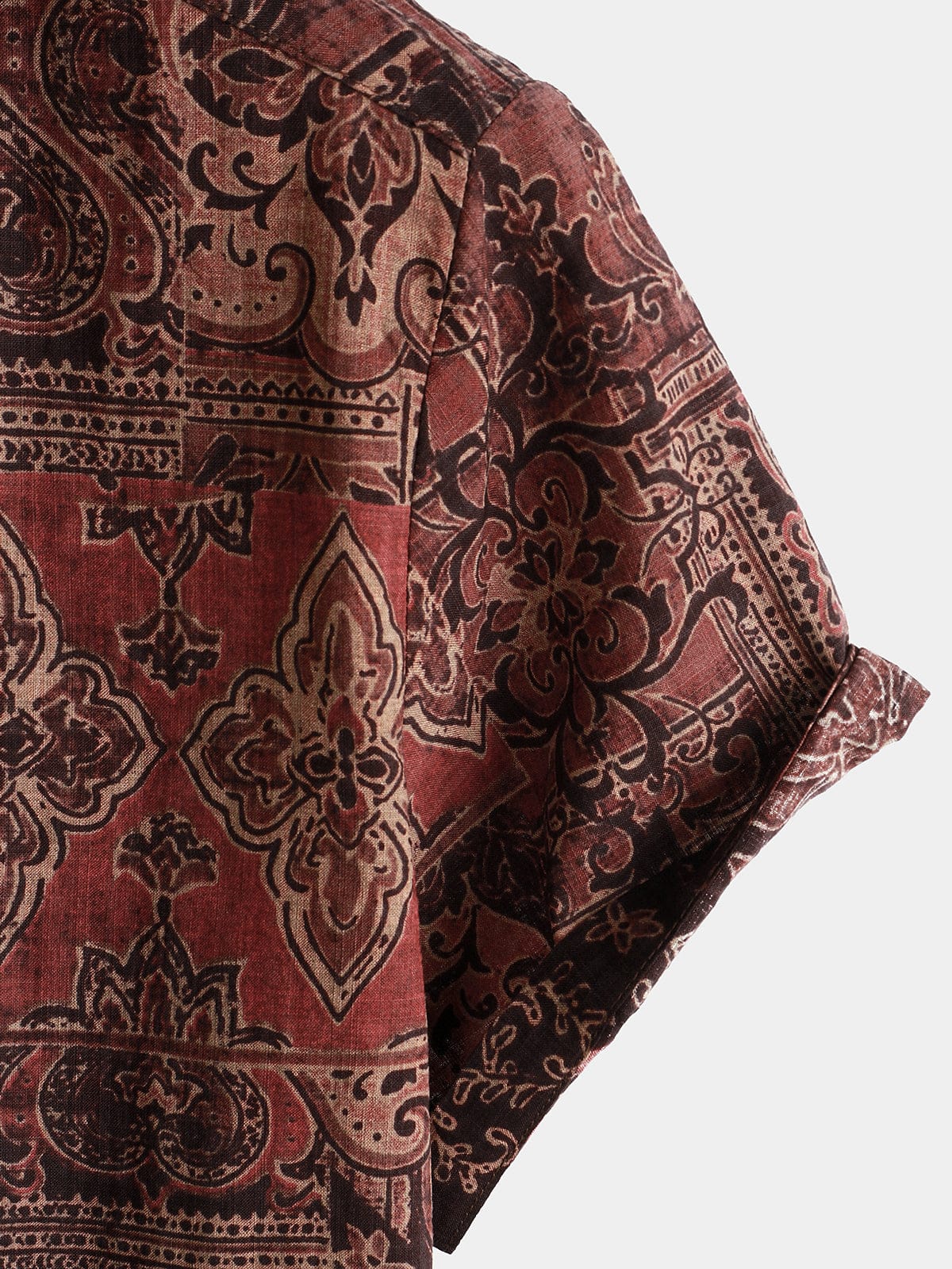 Velira short Vyrų retro atostogų 70-ųjų paisley trumpomis rankovėmis marškiniai