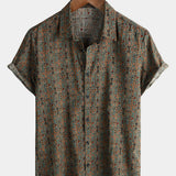 Velira short Žalia / S Vyrų vintage 70-ųjų retro trumpas rankovės marškiniai