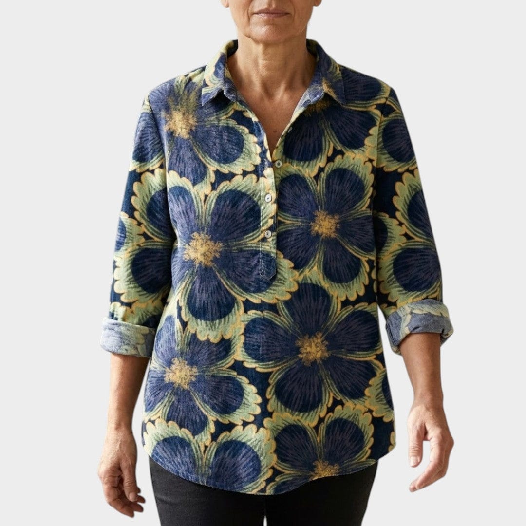 Velira Soleil™ | Laikina lino blusa su raštu