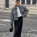 Velira Sophie | Grey Cropped Jacket Sophie | Pilka Trumpa Striukė