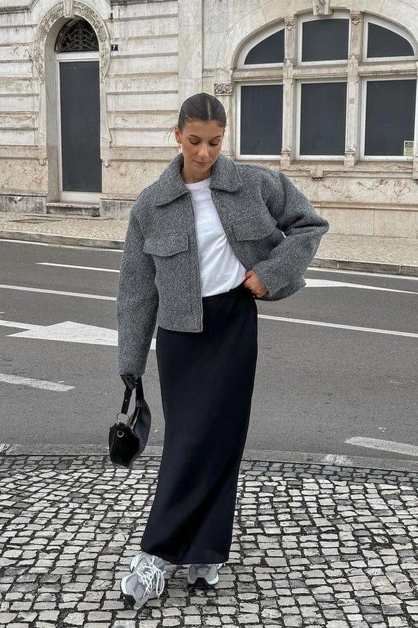 Velira Sophie | Grey Cropped Jacket Sophie | Pilka Trumpa Striukė