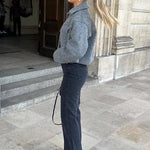 Velira Sophie | Grey Cropped Jacket Sophie | Pilka Trumpa Striukė