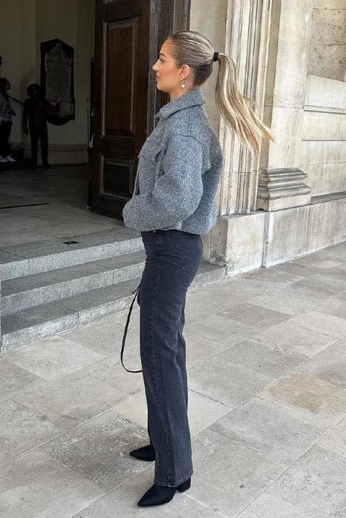 Velira Sophie | Grey Cropped Jacket Sophie | Pilka Trumpa Striukė