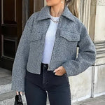 Velira Sophie | Grey Cropped Jacket Sophie | Pilka Trumpa Striukė