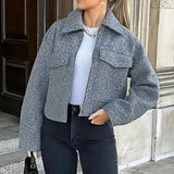 Velira Sophie | Grey Cropped Jacket Sophie | Pilka Trumpa Striukė