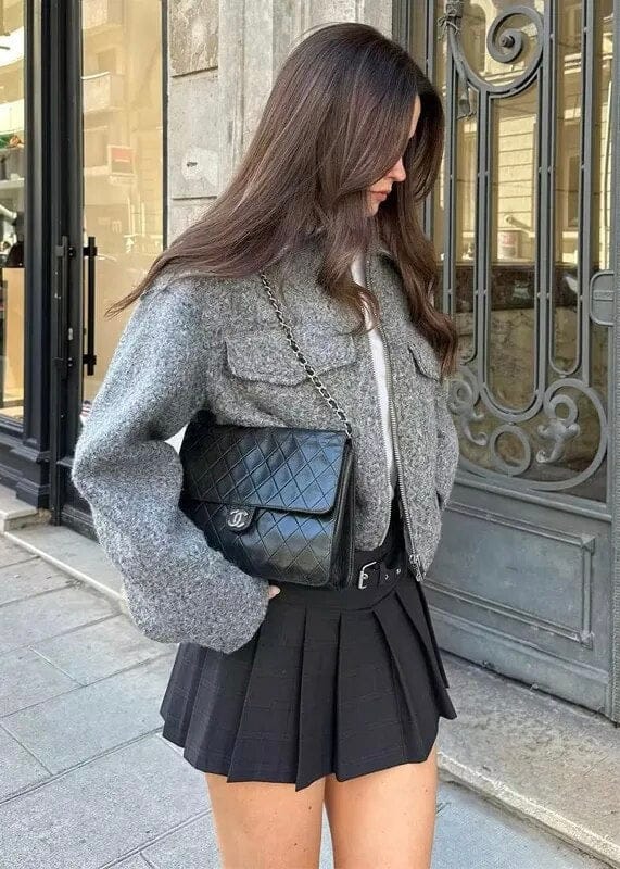 Velira Sophie | Grey Cropped Jacket Sophie | Pilka Trumpa Striukė